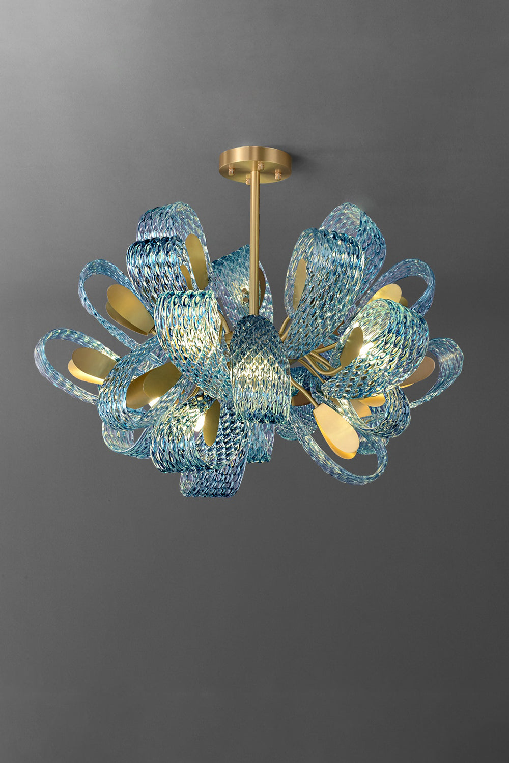 Petal Blue Glass Chandelier - SamuLighting