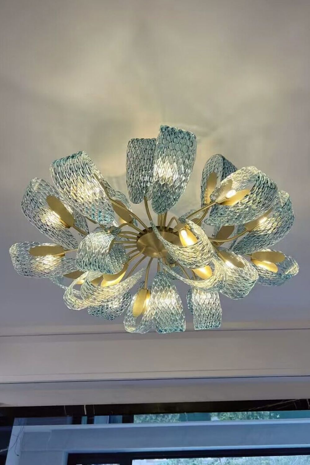 Petal Blue Glass Chandelier - SamuLighting