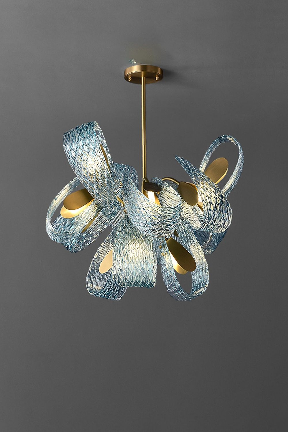 Petal Blue Glass Chandelier - SamuLighting