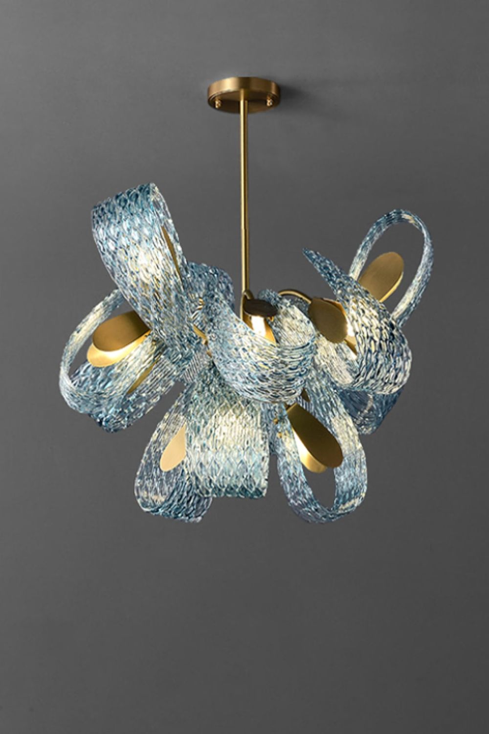 Petal Blue Glass Chandelier - SamuLighting