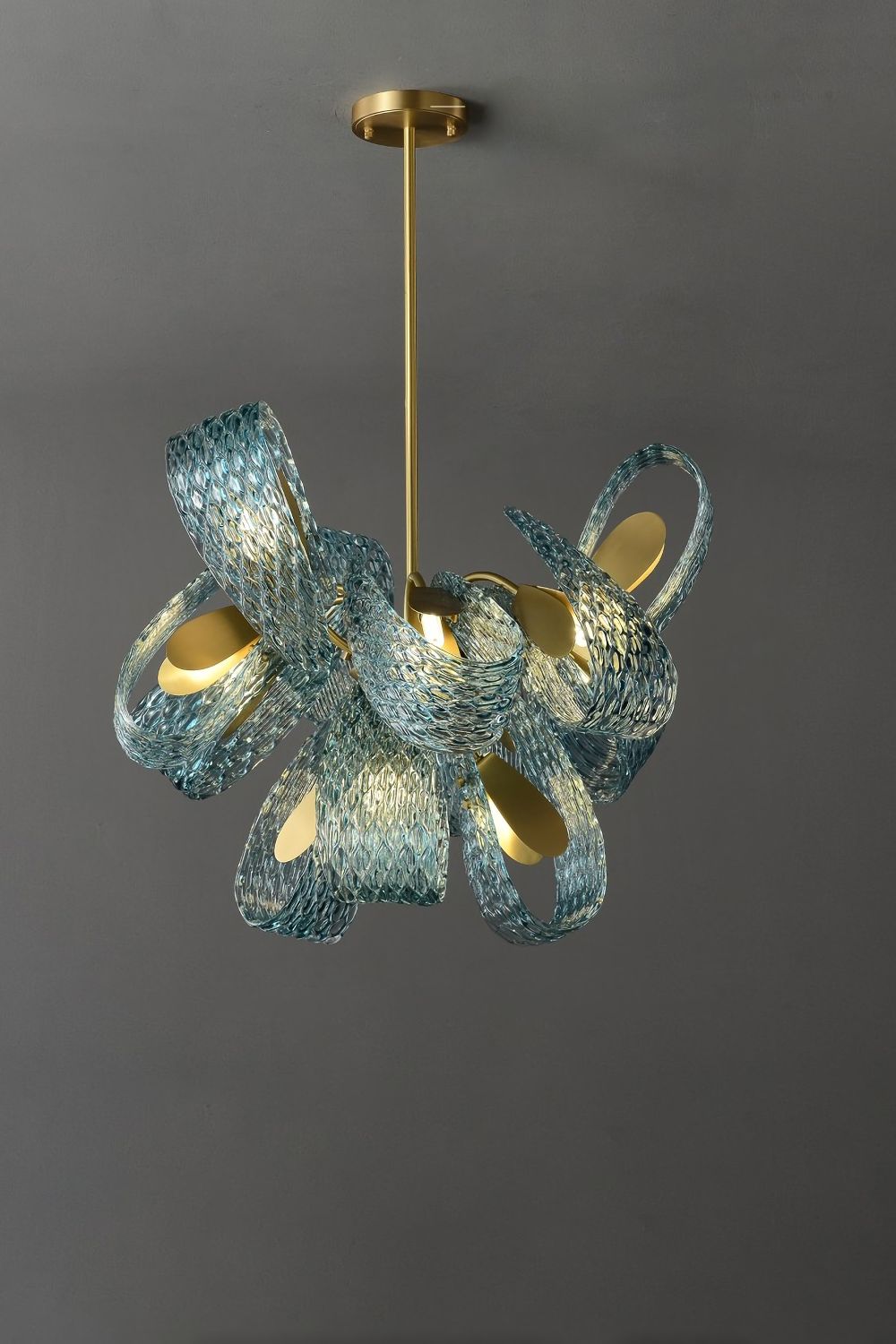 Petal Blue Glass Chandelier - SamuLighting