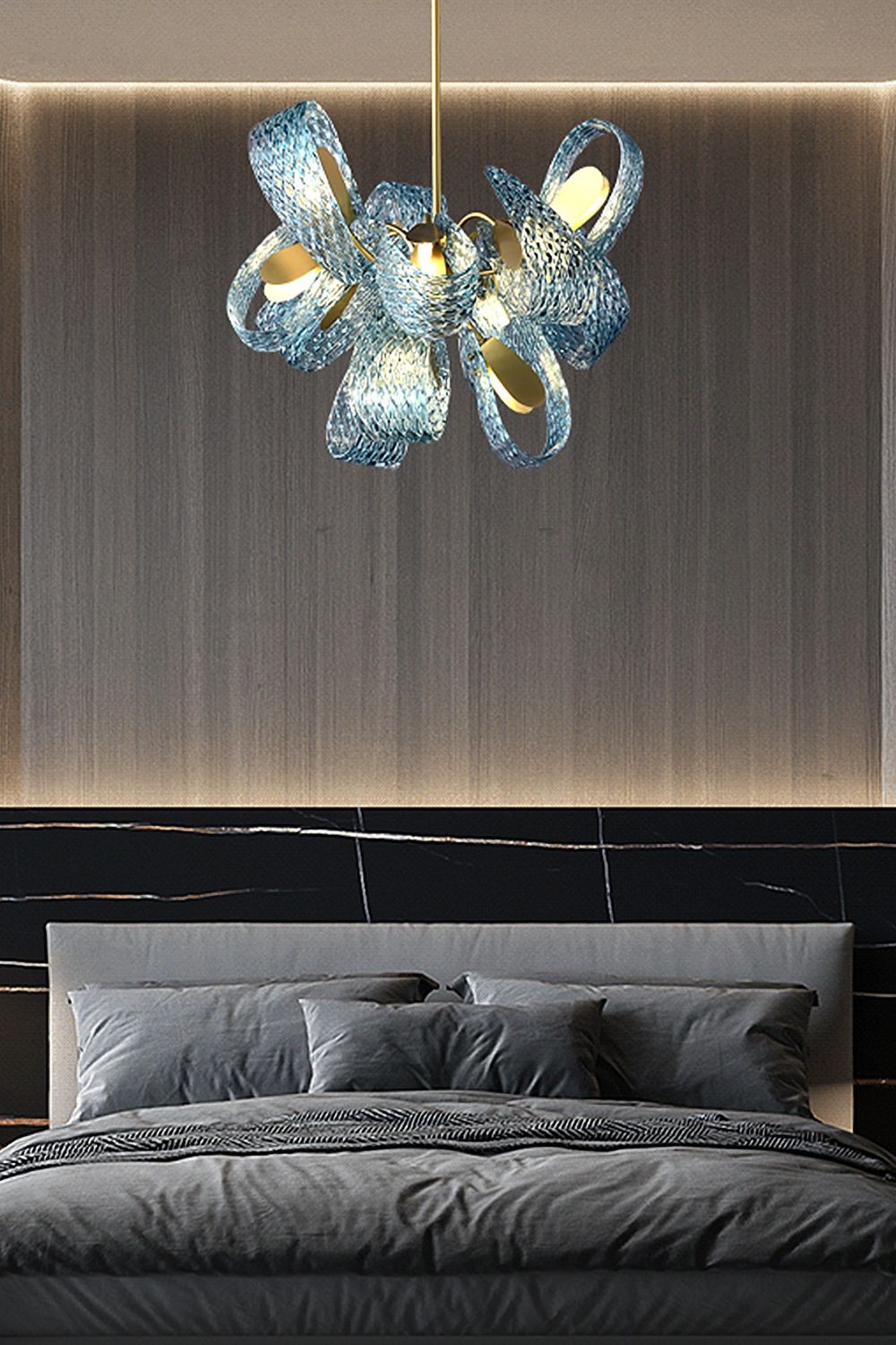 Petal Blue Glass Chandelier - SamuLighting