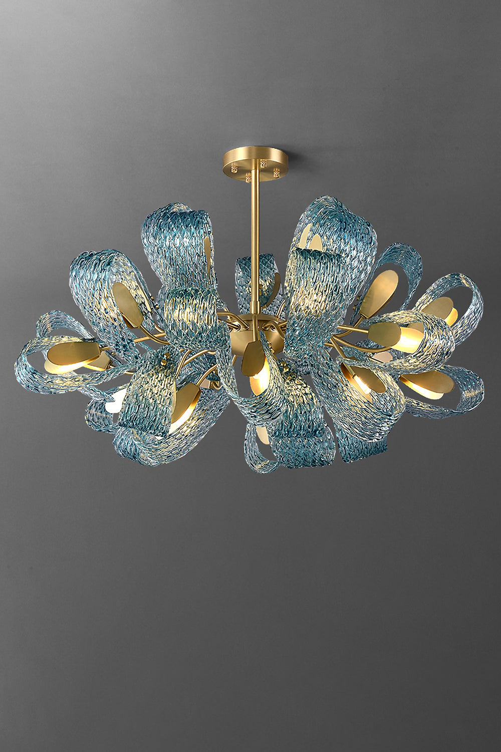 Petal Blue Glass Chandelier - SamuLighting