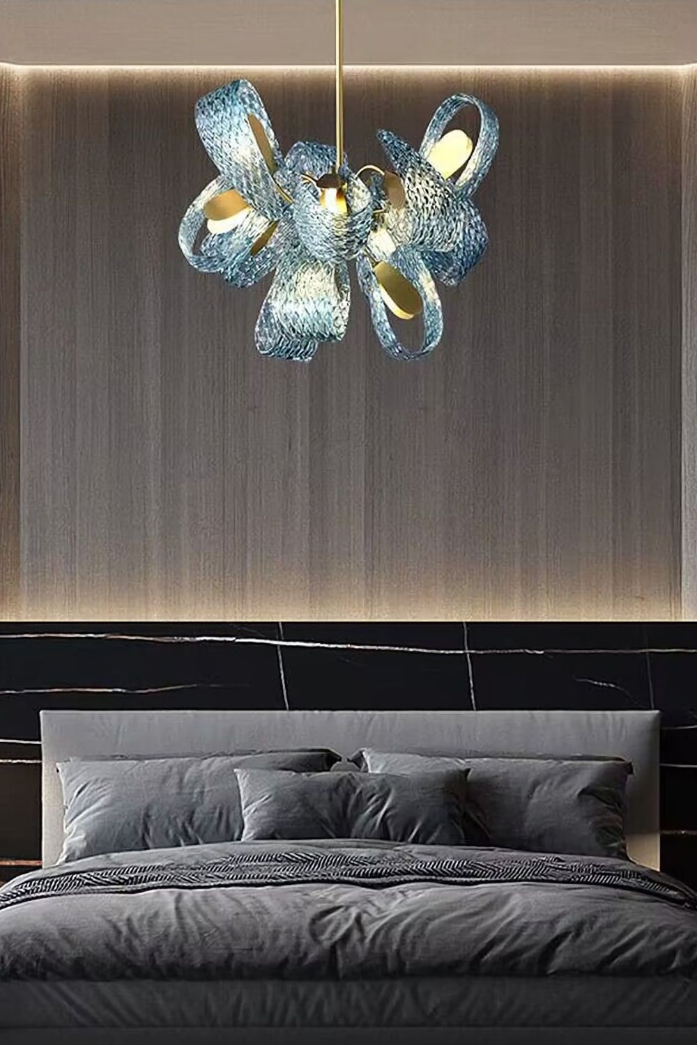 Petal Blue Glass Chandelier - SamuLighting
