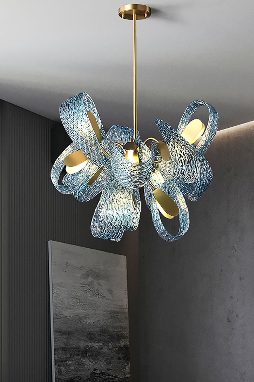 Petal Blue Glass Chandelier - SamuLighting