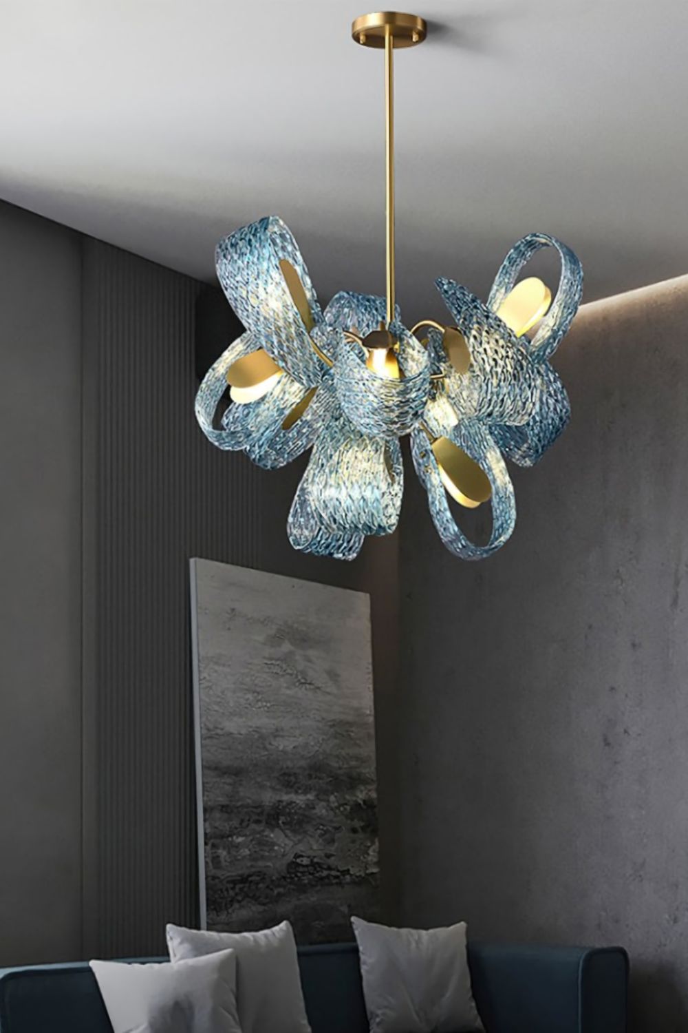 Petal Blue Glass Chandelier - SamuLighting