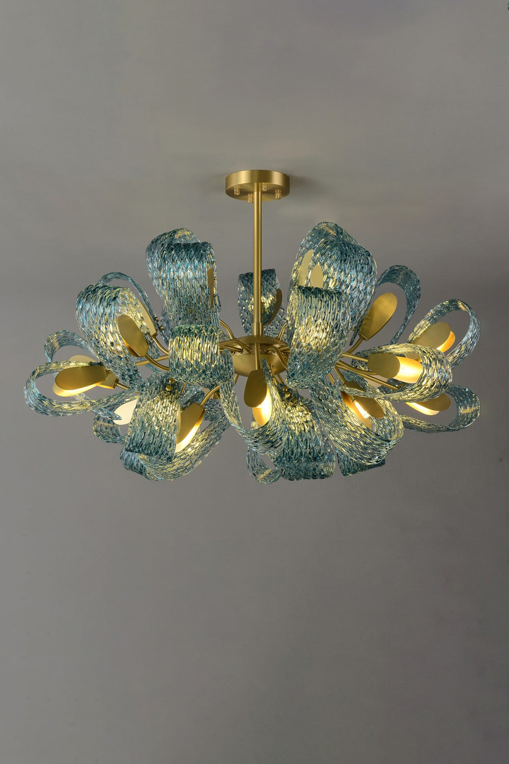 Petal Blue Glass Chandelier - SamuLighting