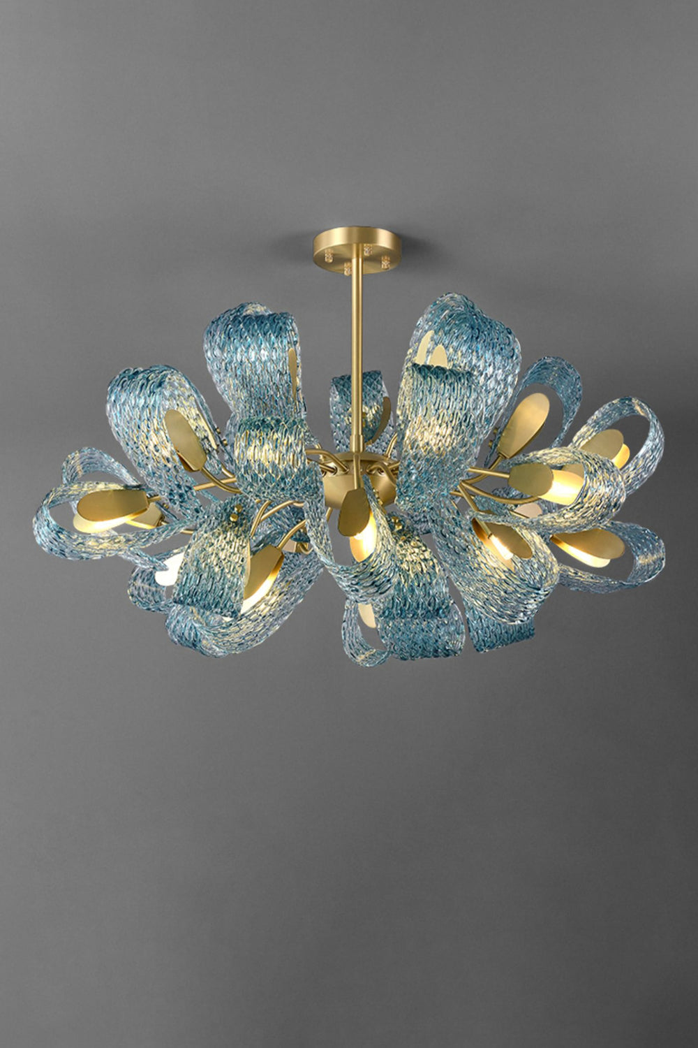 Petal Blue Glass Chandelier - SamuLighting