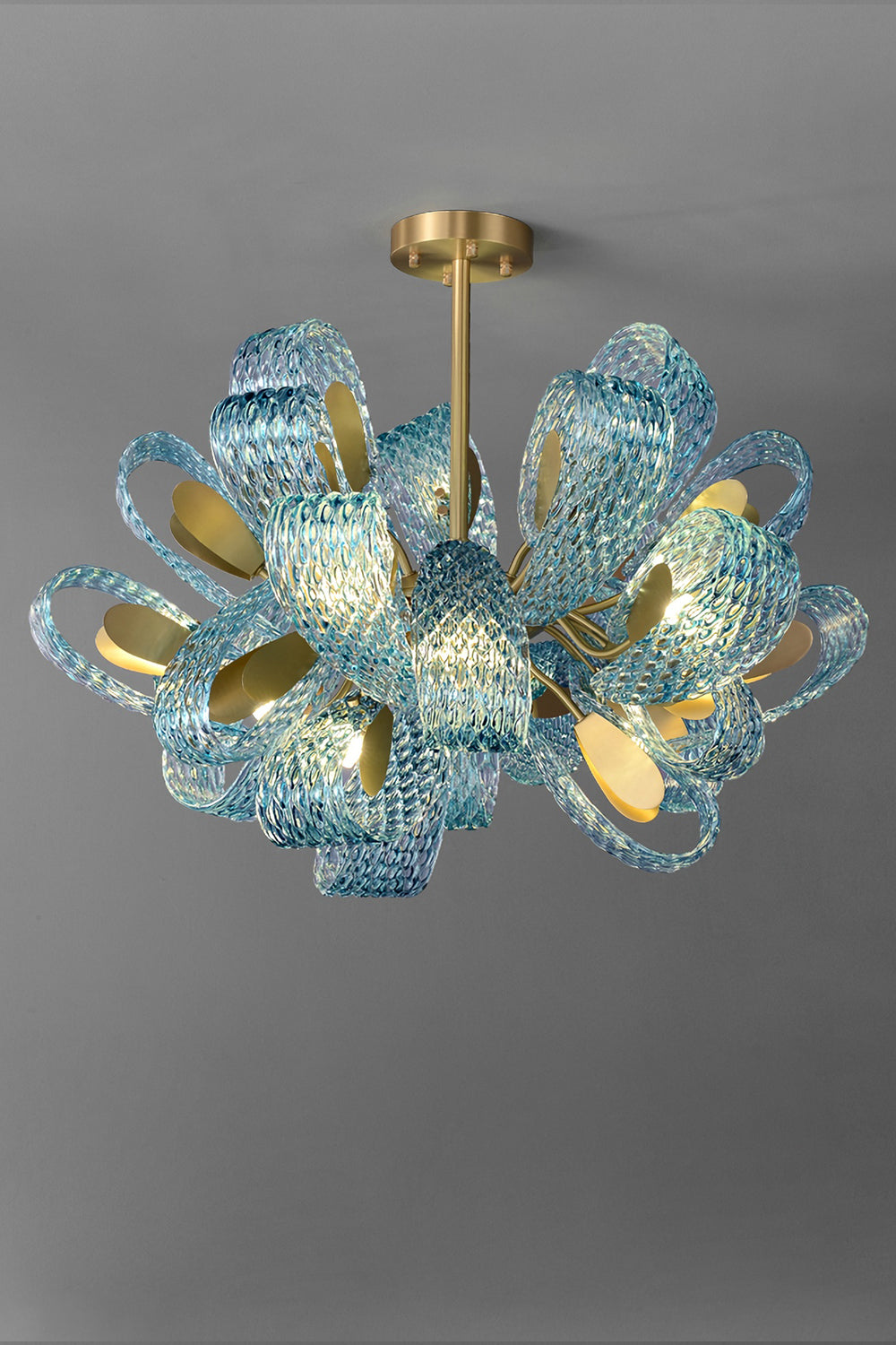 Petal Blue Glass Chandelier - SamuLighting