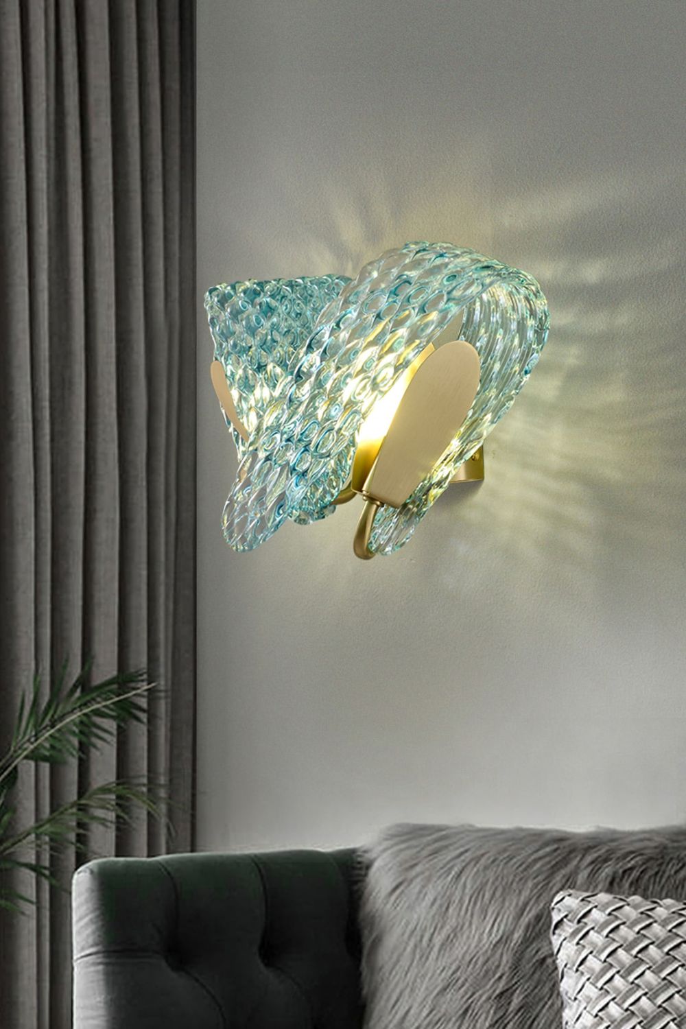 Petal Blue Glass Wall Lamp - SamuLighting