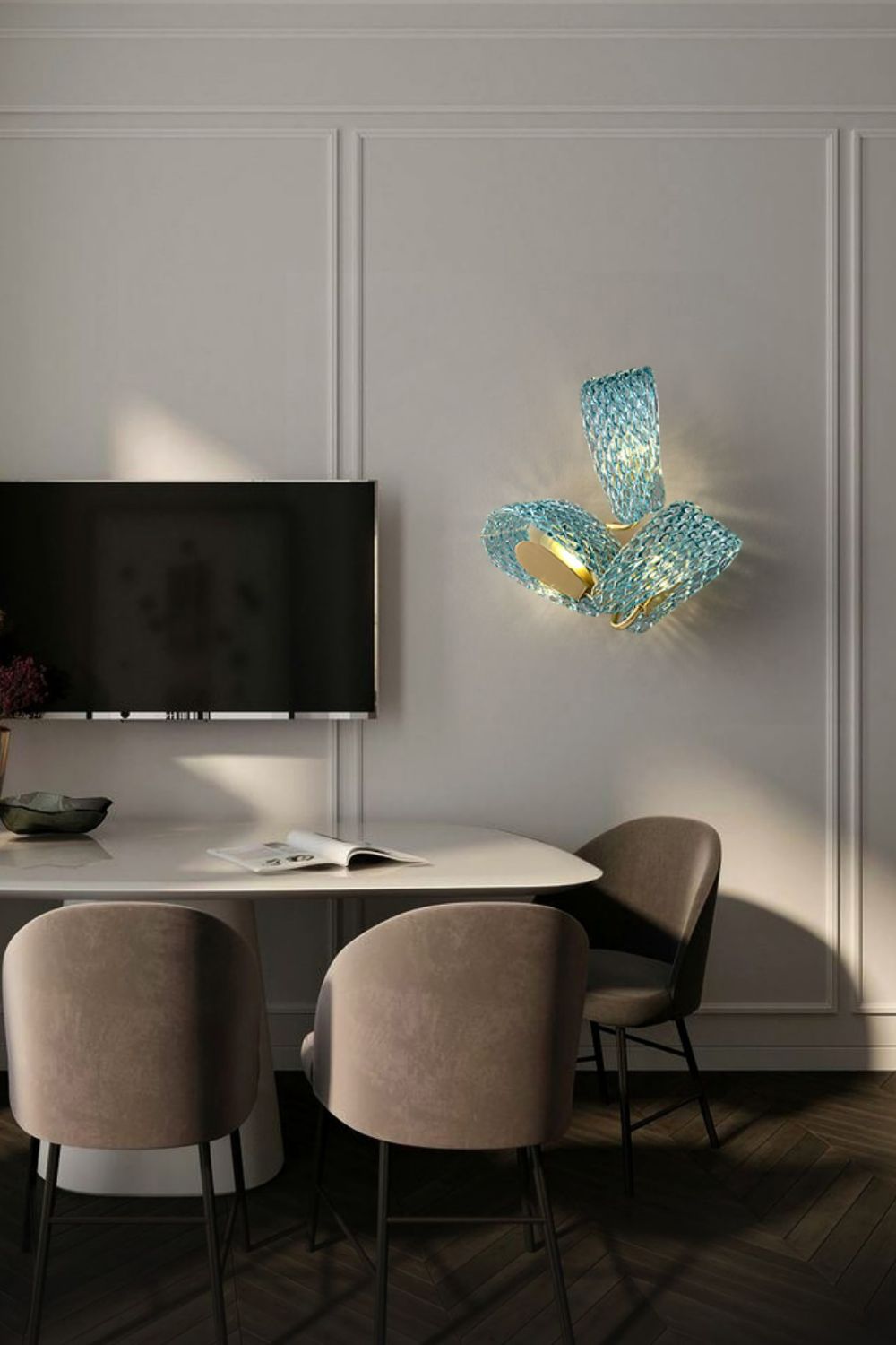Petal Blue Glass Wall Lamp - SamuLighting