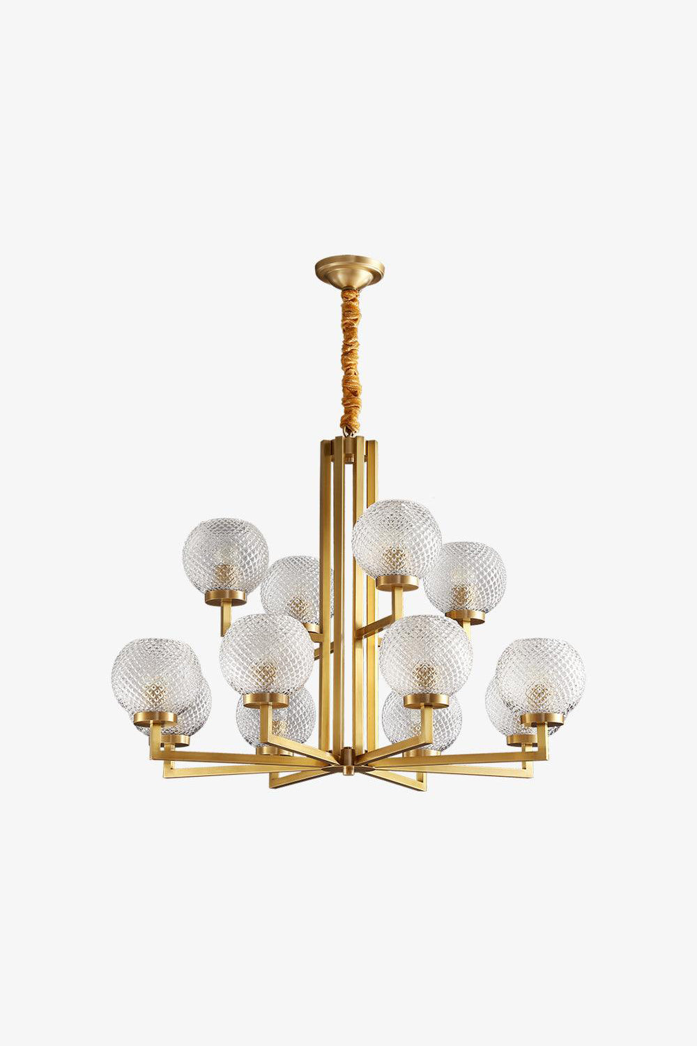 Ribbed Glass Brass Chandelier - SamuLighting