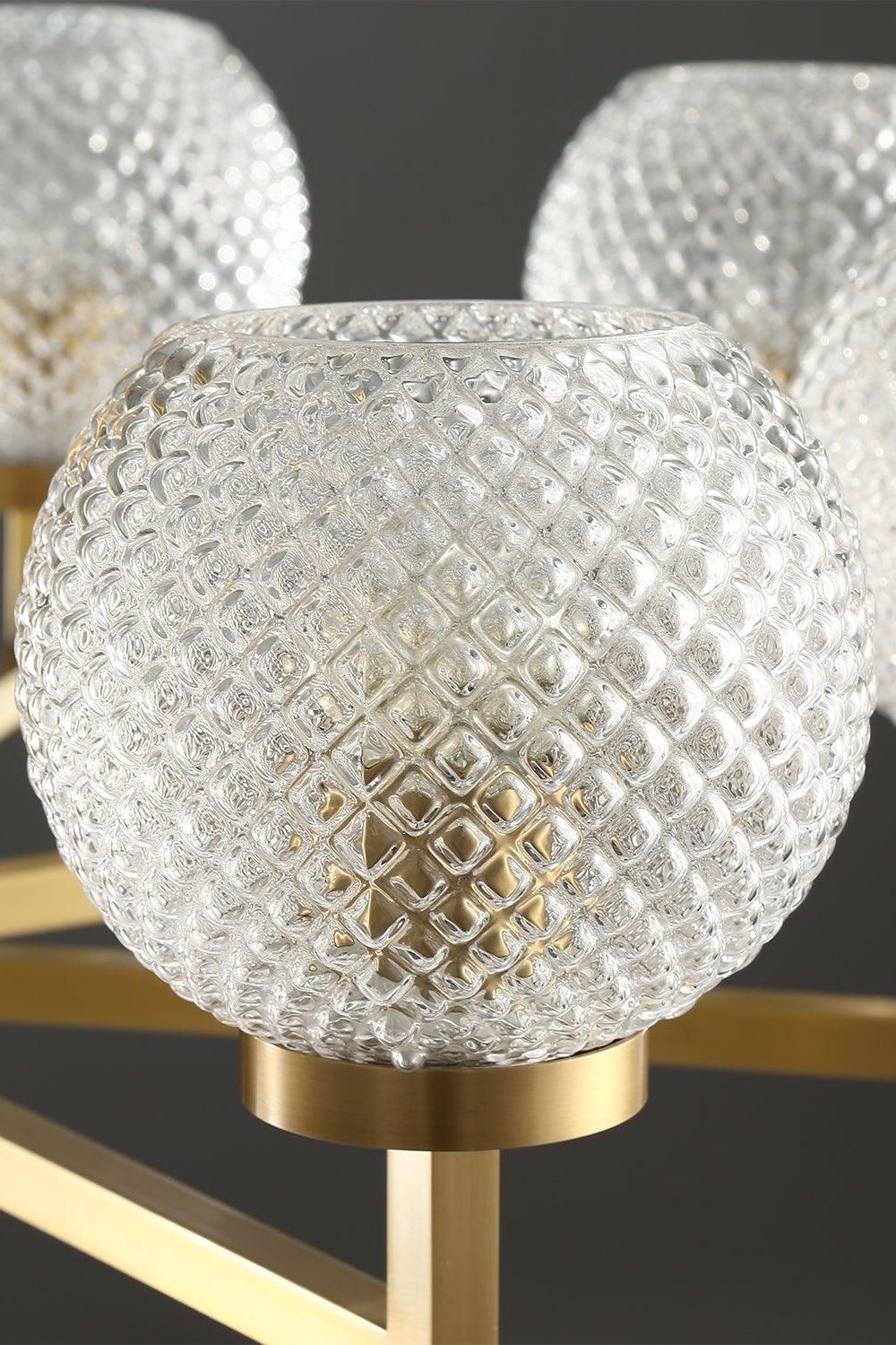 Ribbed Glass Brass Chandelier - SamuLighting
