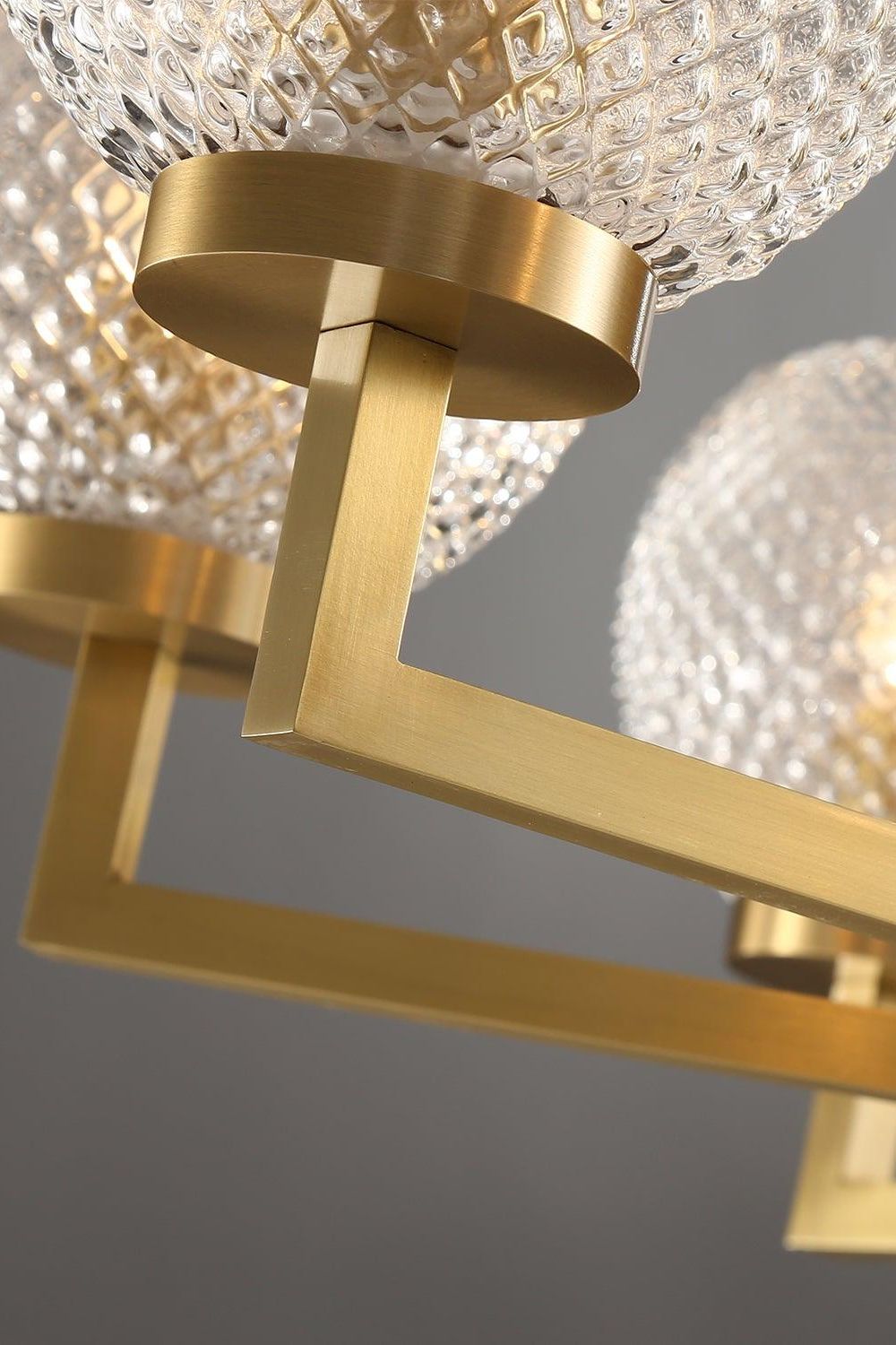 Ribbed Glass Brass Chandelier - SamuLighting