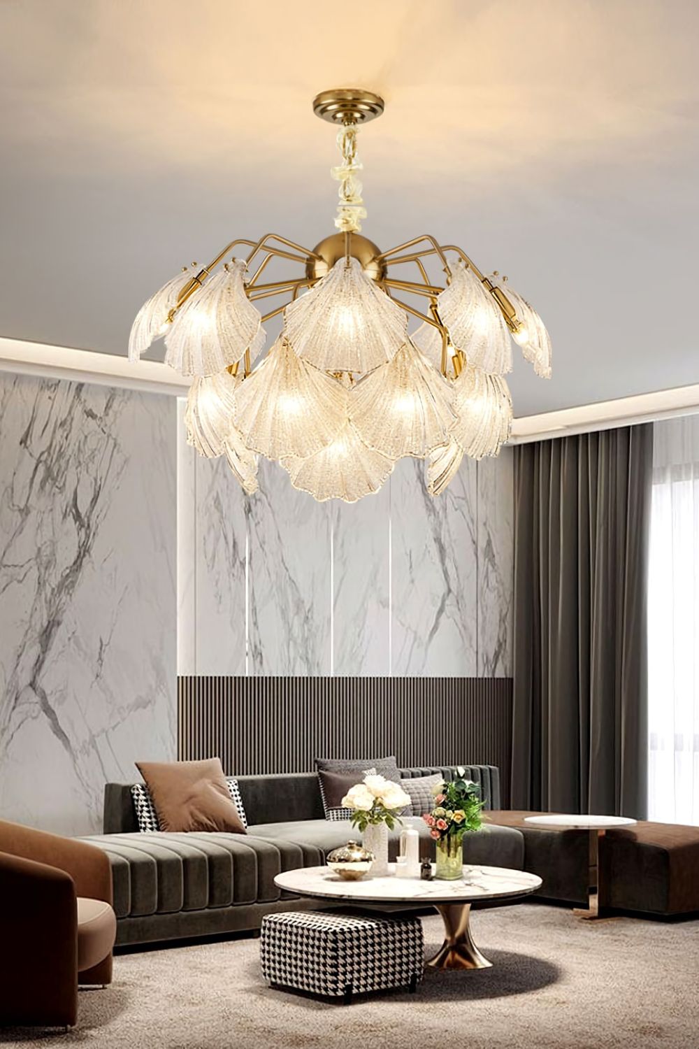 Ribbed Shell Chandelier - SamuLighting