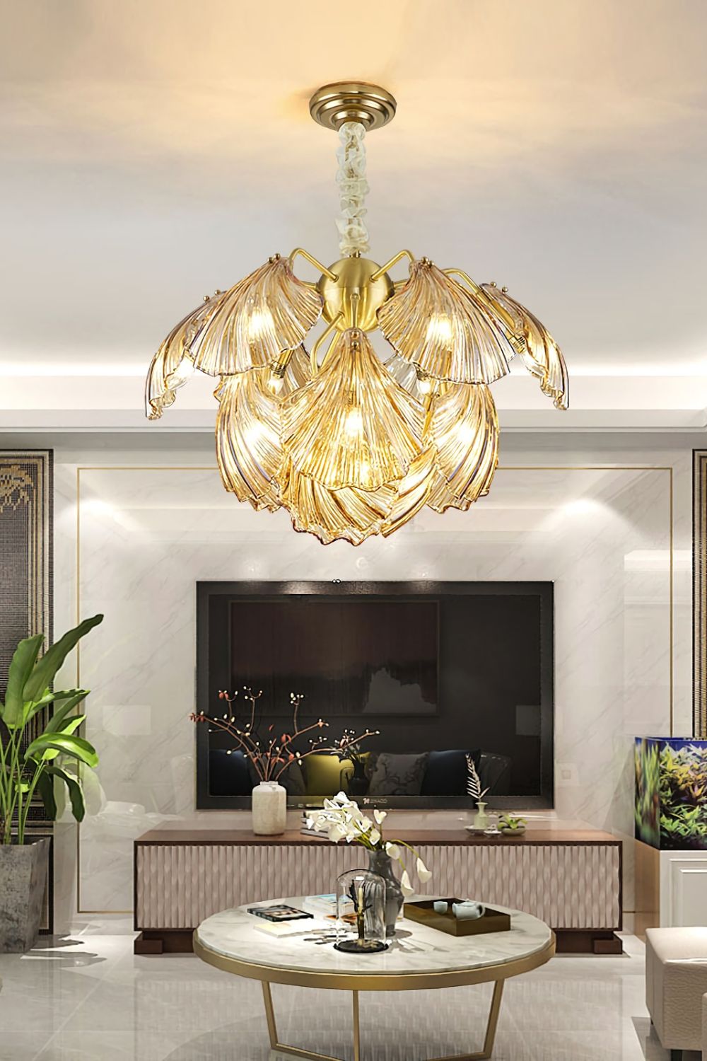 Ribbed Shell Chandelier - SamuLighting