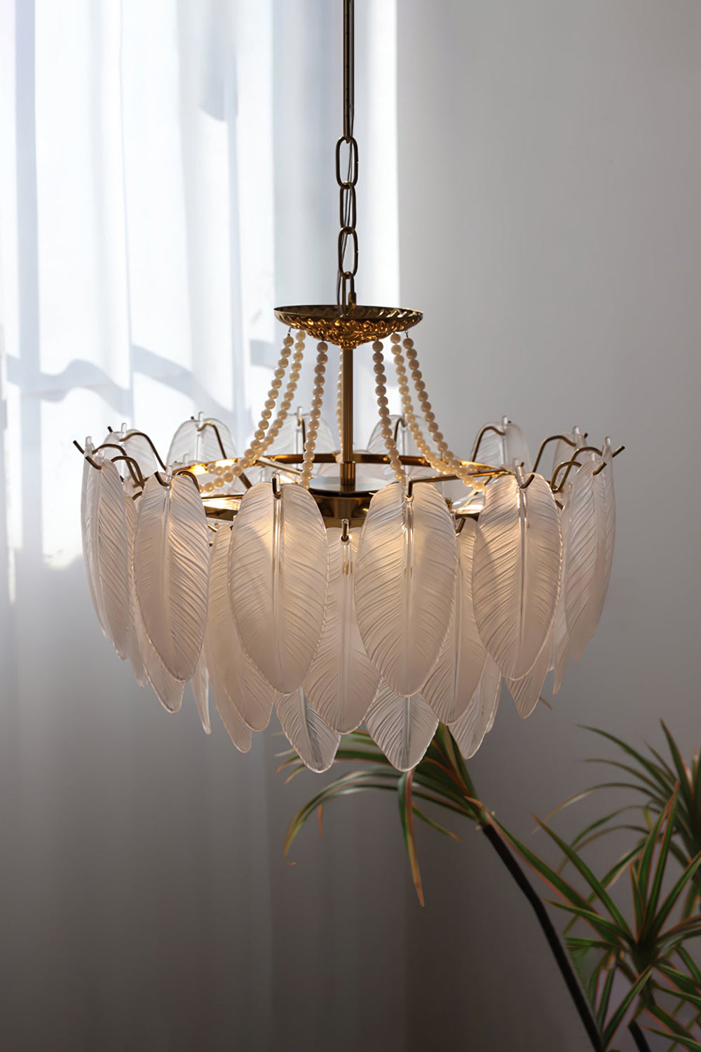 Texture Glass Leaf Chandelier - SamuLighting