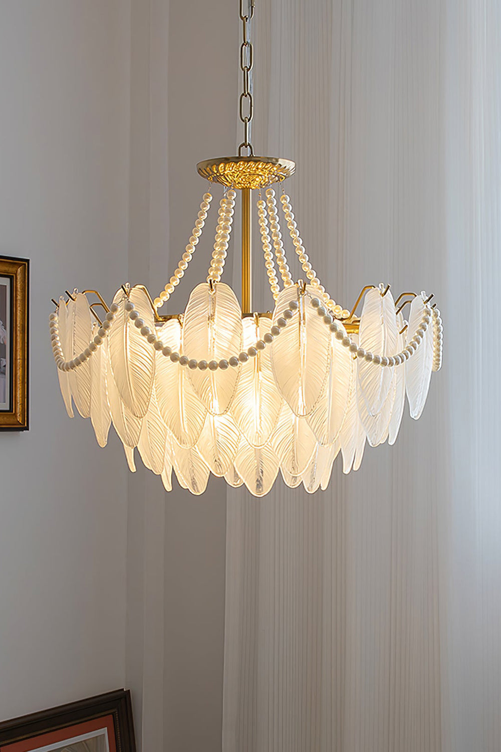 Texture Glass Leaf Chandelier - SamuLighting