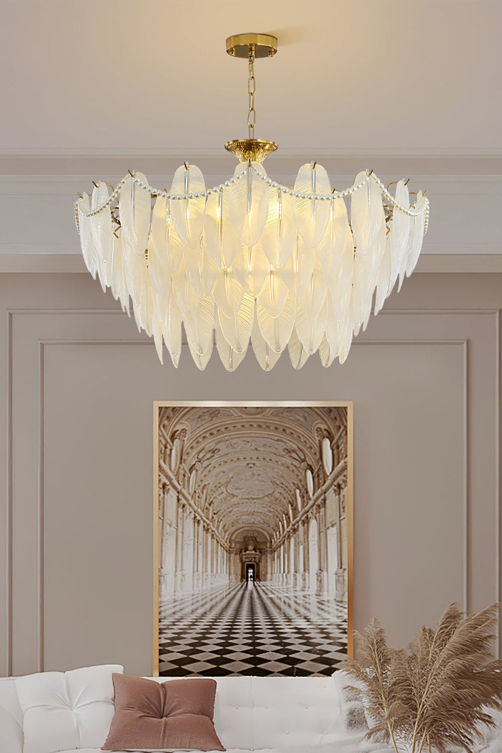 Texture Glass Leaf Chandelier - SamuLighting
