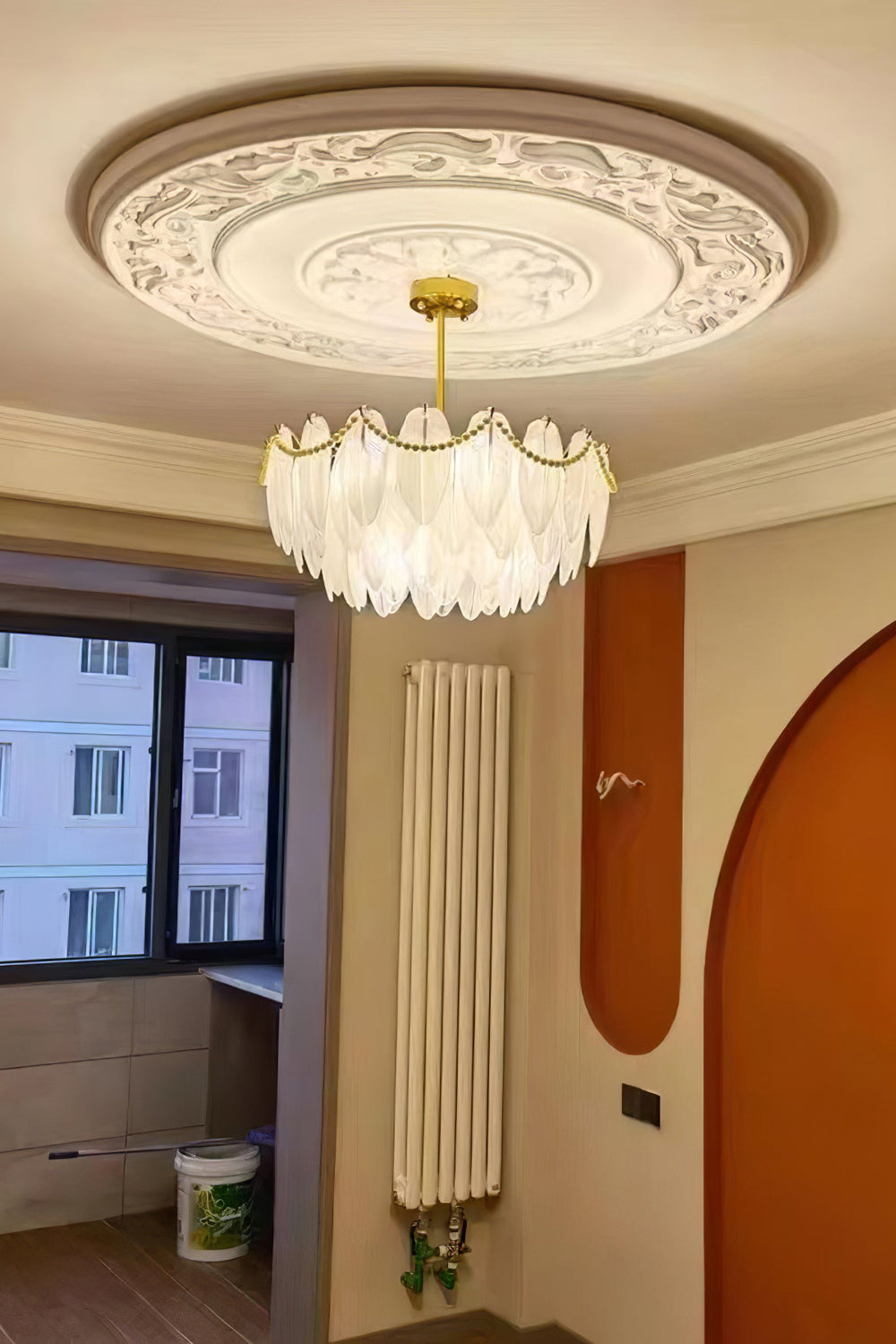 Texture Glass Leaf Chandelier - SamuLighting