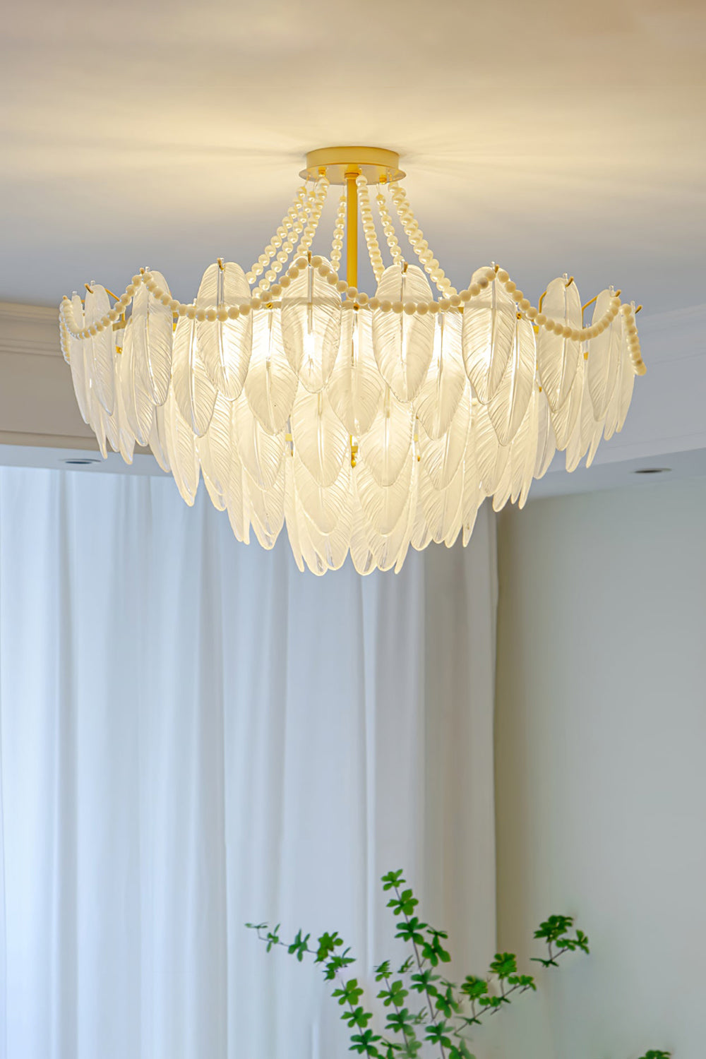 Texture Glass Leaf Chandelier - SamuLighting