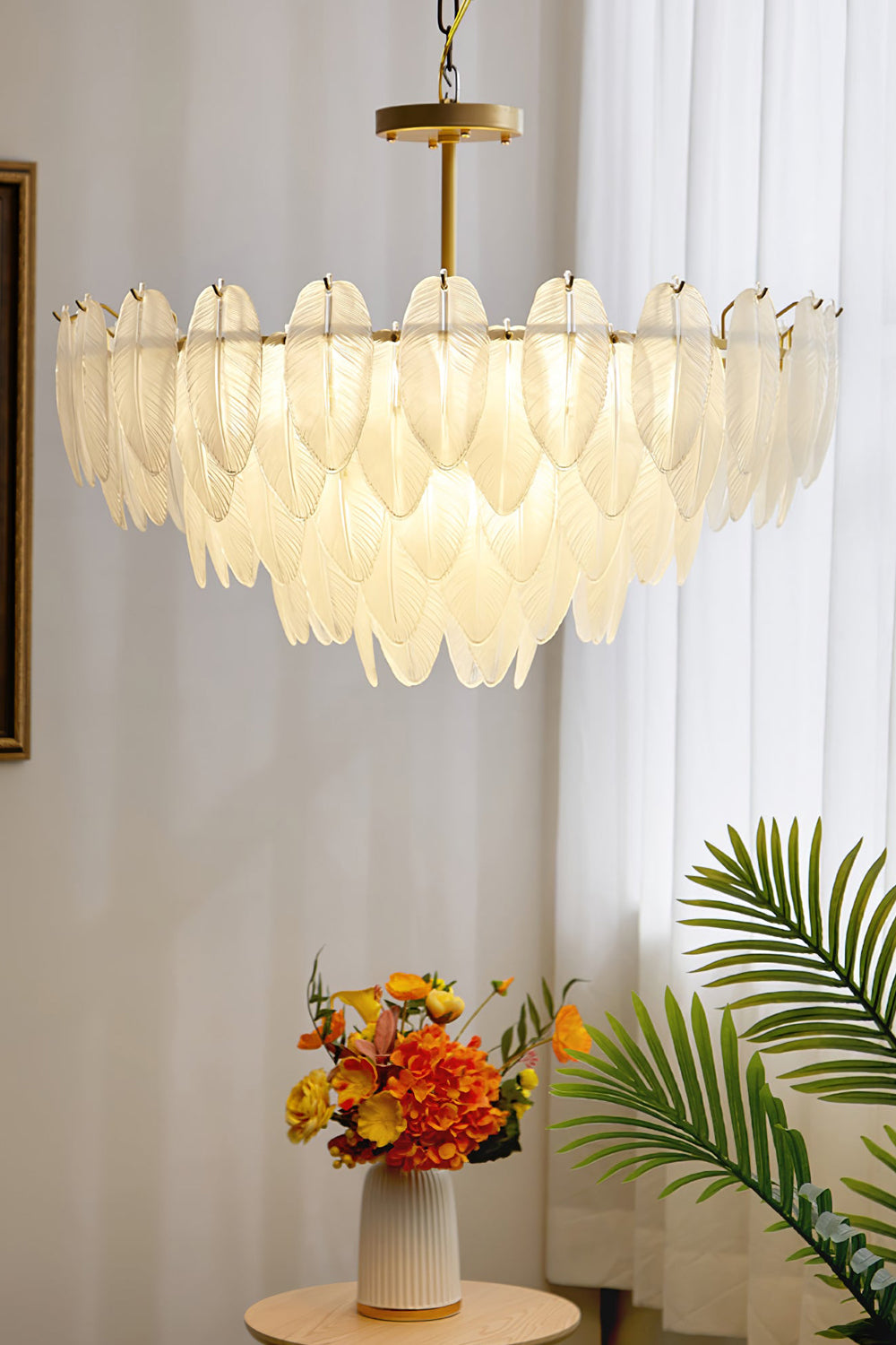 Texture Glass Leaf Chandelier - SamuLighting