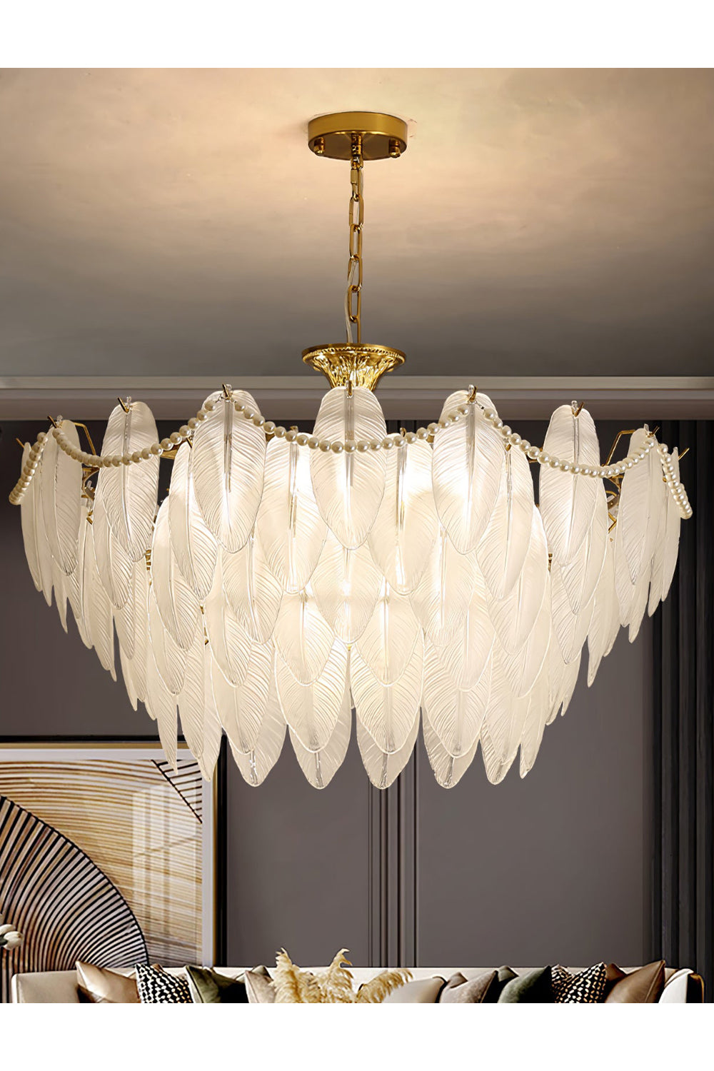 Texture Glass Leaf Chandelier - SamuLighting