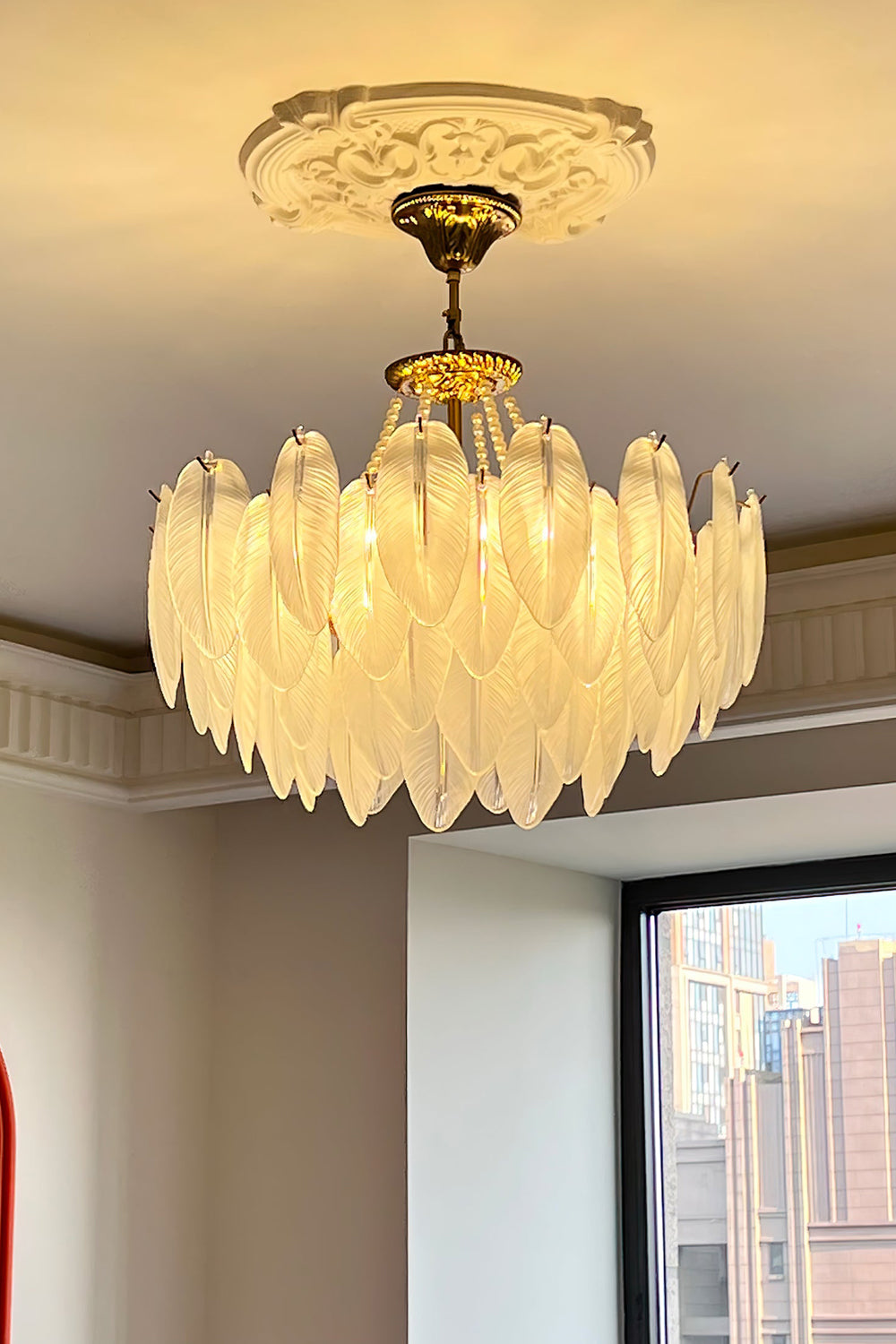 Texture Glass Leaf Chandelier - SamuLighting