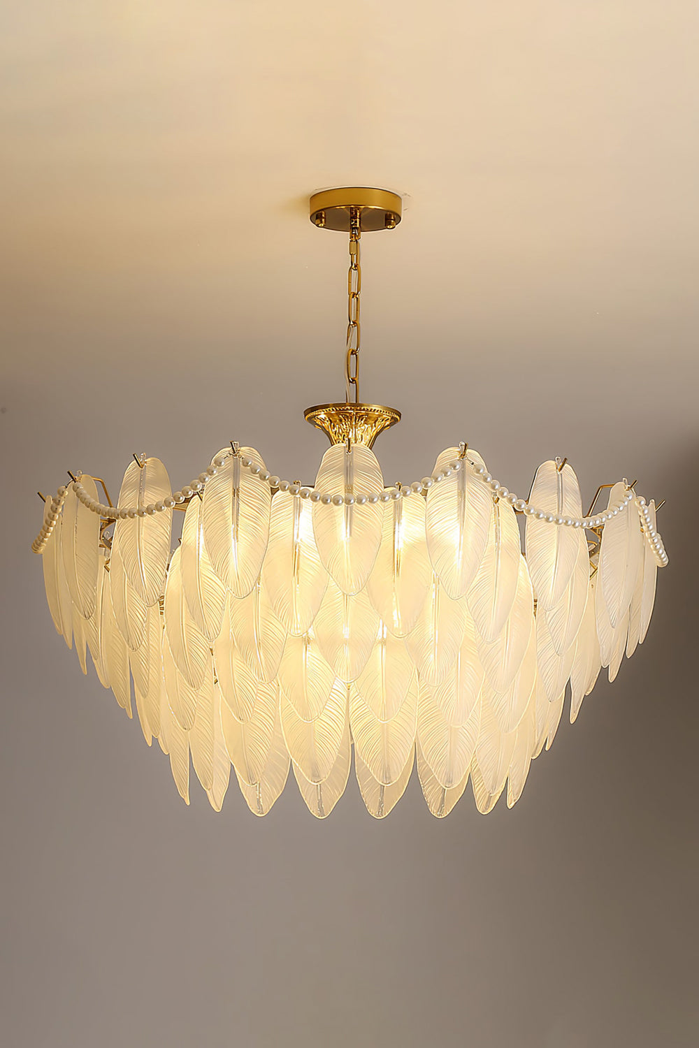 Texture Glass Leaf Chandelier - SamuLighting