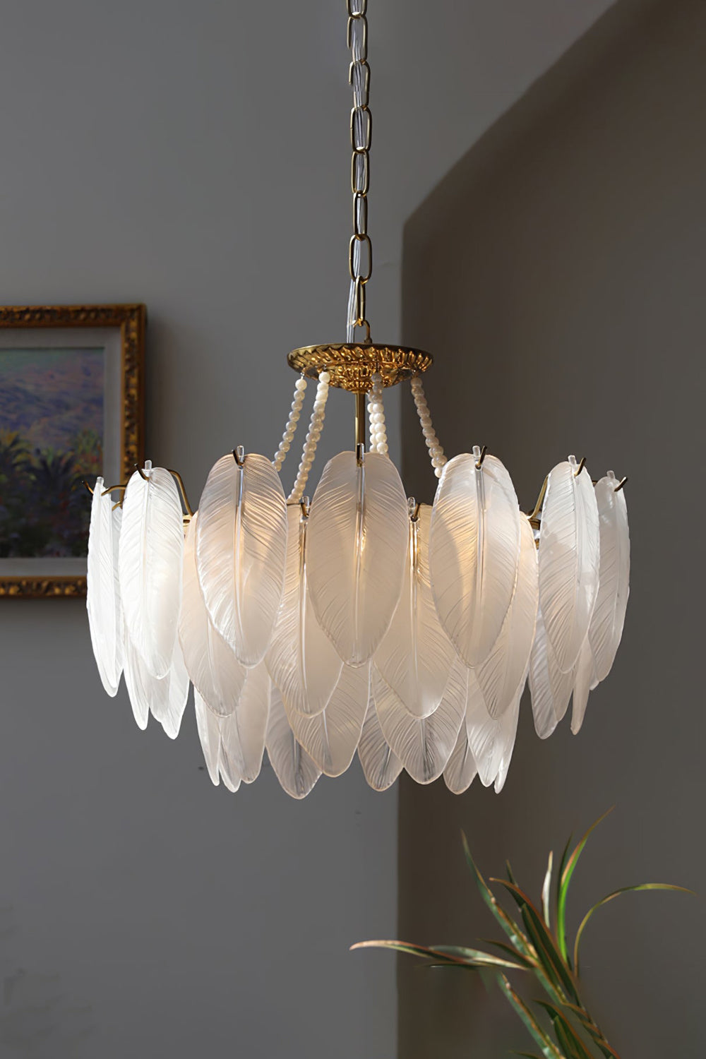 Texture Glass Leaf Chandelier - SamuLighting