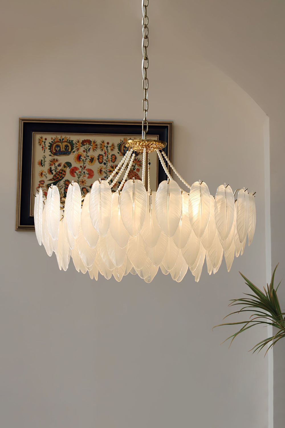 Texture Glass Leaf Chandelier - SamuLighting