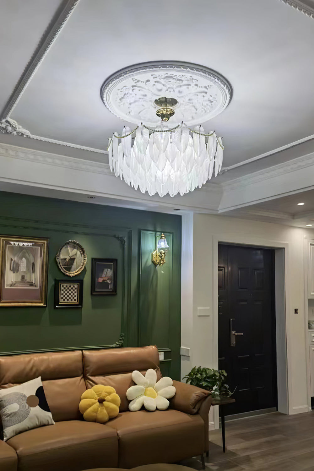 Texture Glass Leaf Chandelier - SamuLighting