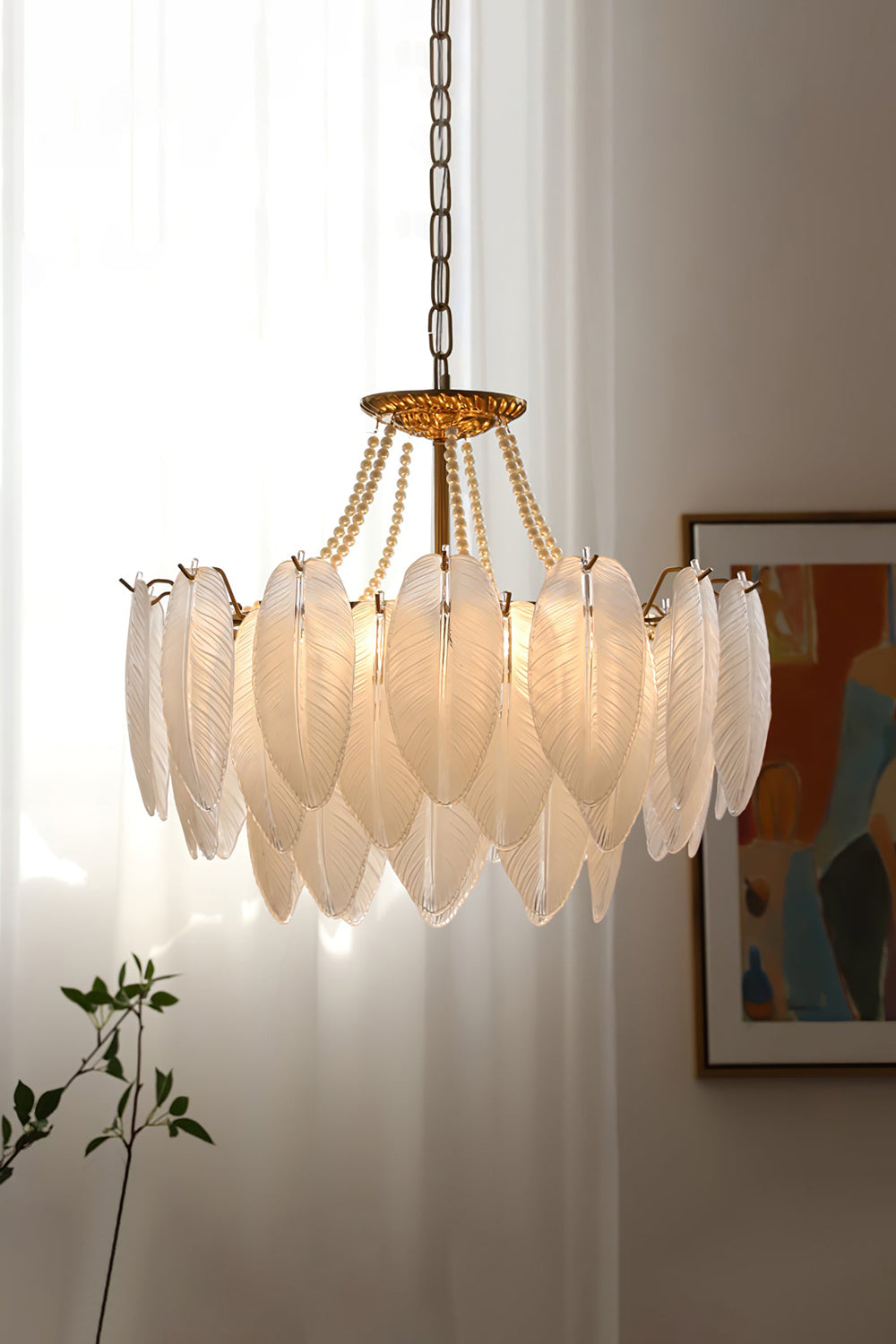Texture Glass Leaf Chandelier - SamuLighting