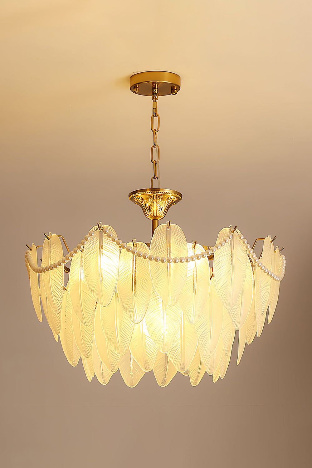 Texture Glass Leaf Chandelier - SamuLighting