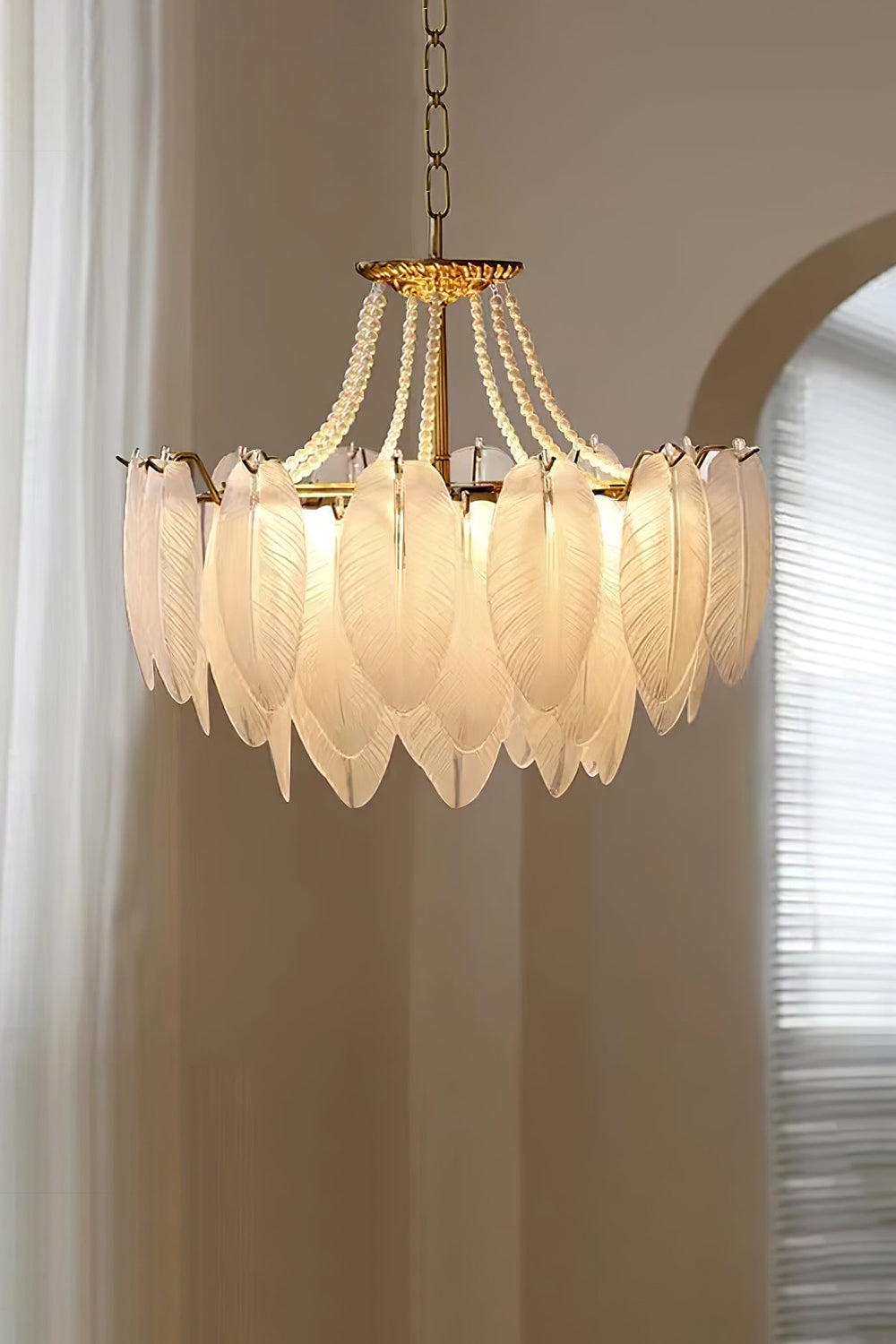 Texture Glass Leaf Chandelier - SamuLighting