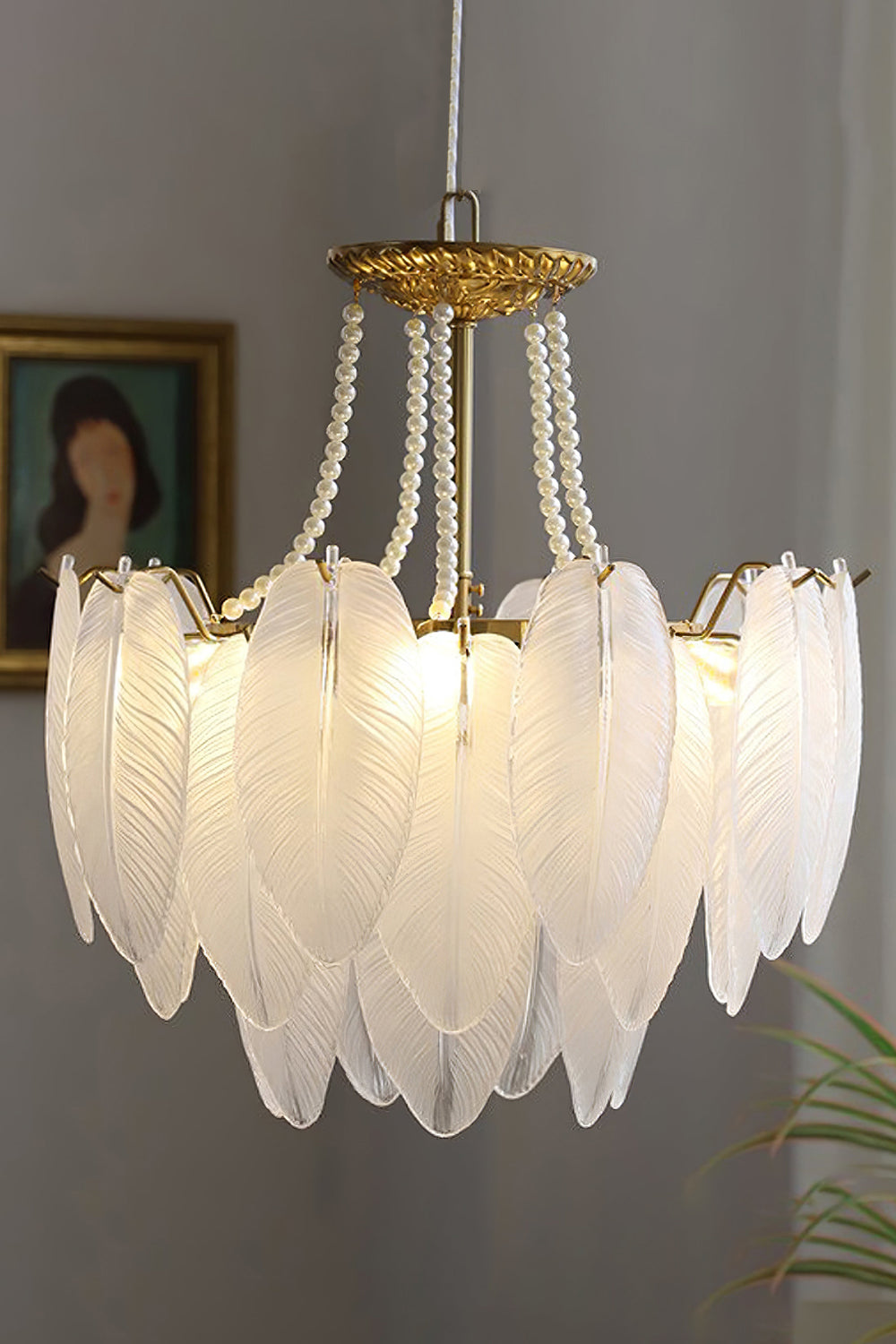 Texture Glass Leaf Chandelier - SamuLighting