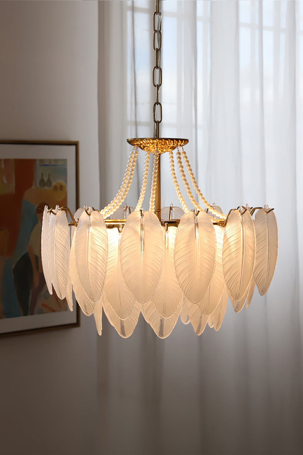 Texture Glass Leaf Chandelier - SamuLighting