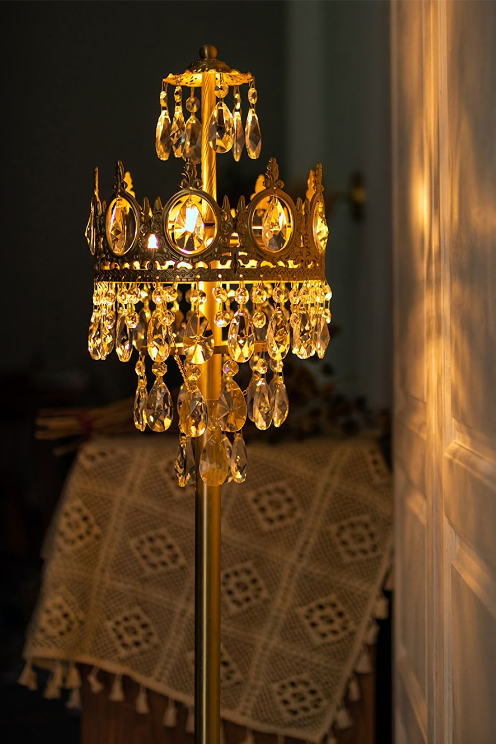 Vintage Crystal Floor Lamp - SamuLighting