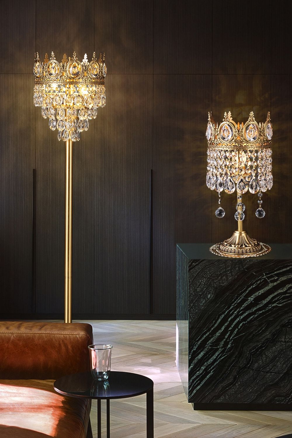 Vintage Crystal Floor Lamp - SamuLighting