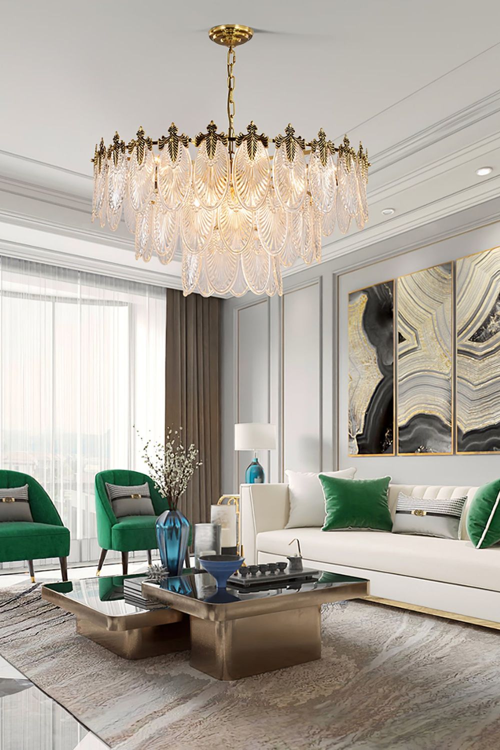 Vintage Crystal Leaf Chandelier - SamuLighting