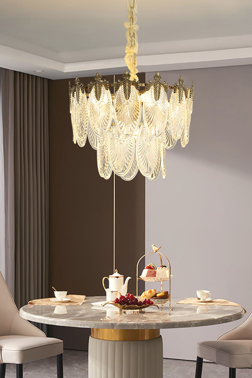 Vintage Crystal Leaf Chandelier - SamuLighting