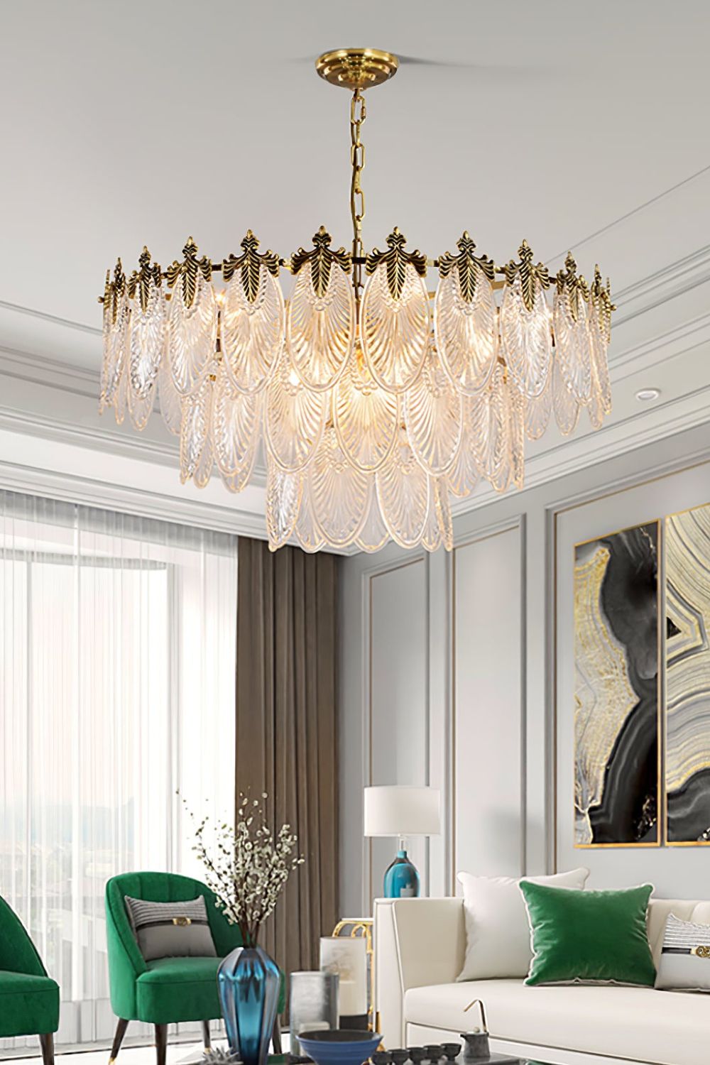 Vintage Crystal Leaf Chandelier - SamuLighting