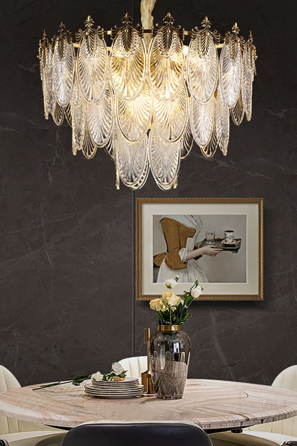 Vintage Crystal Leaf Chandelier - SamuLighting