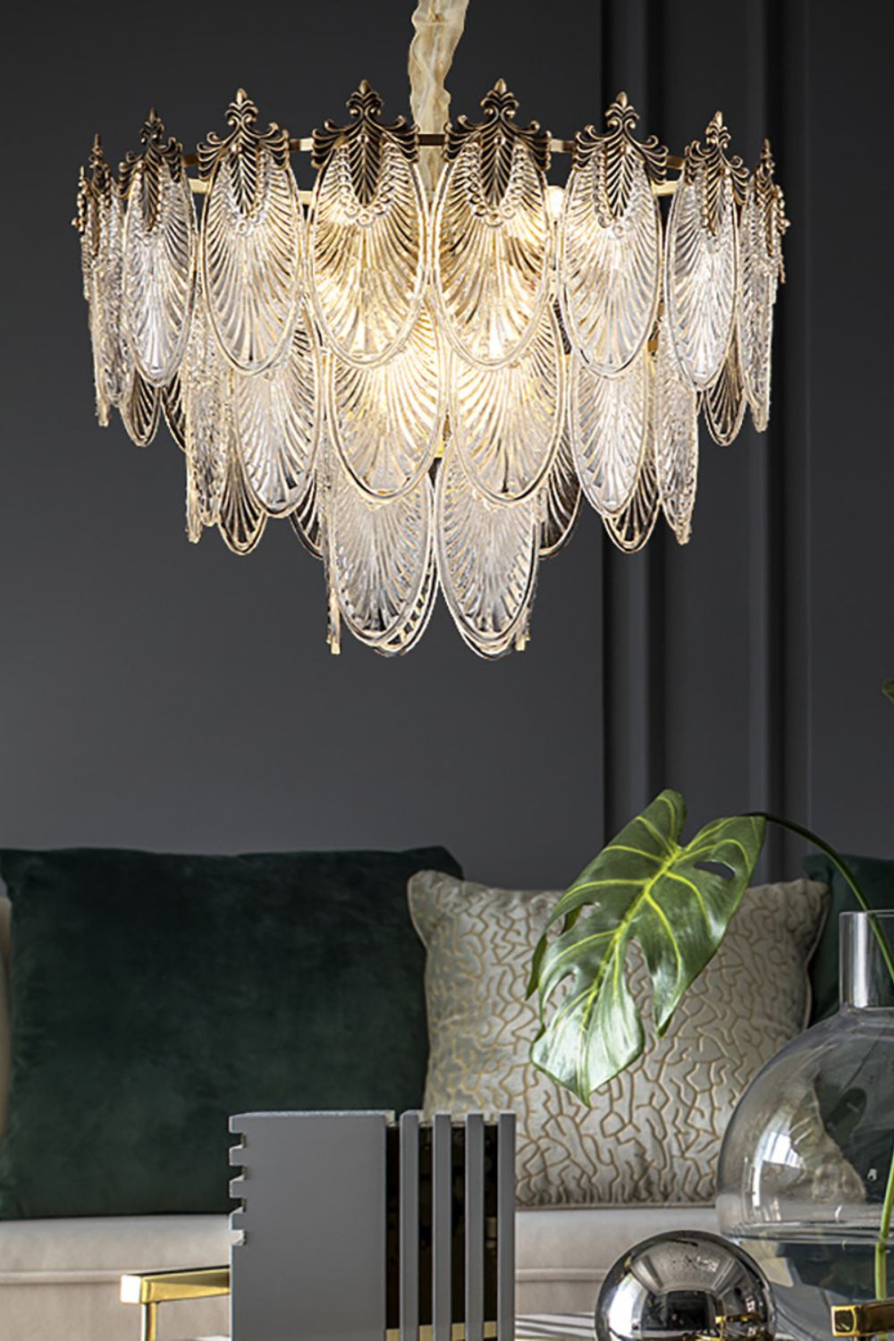 Vintage Crystal Leaf Chandelier - SamuLighting