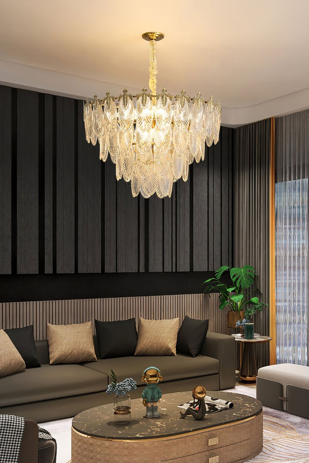 Vintage Crystal Leaf Chandelier - SamuLighting