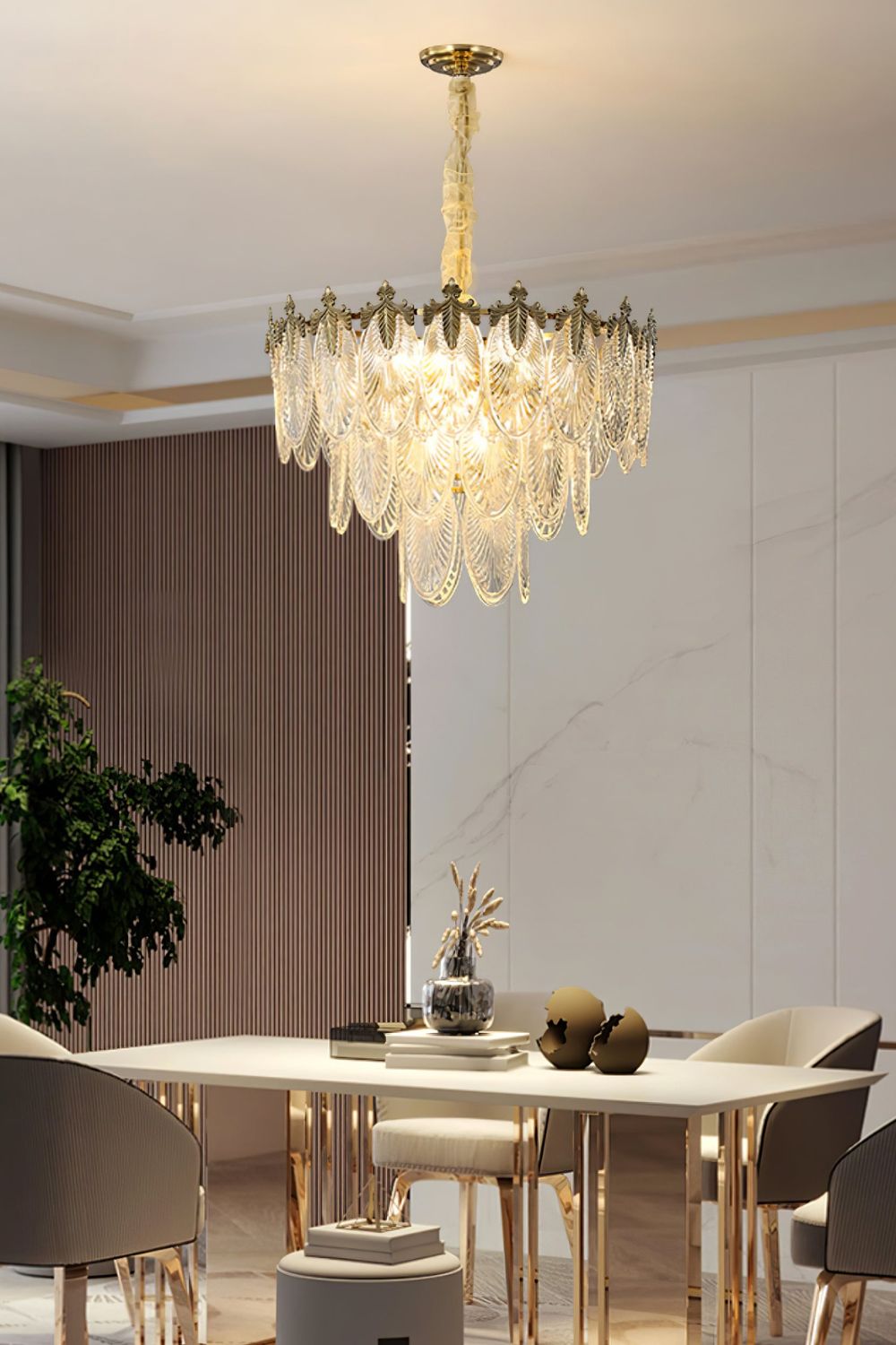 Vintage Crystal Leaf Chandelier - SamuLighting